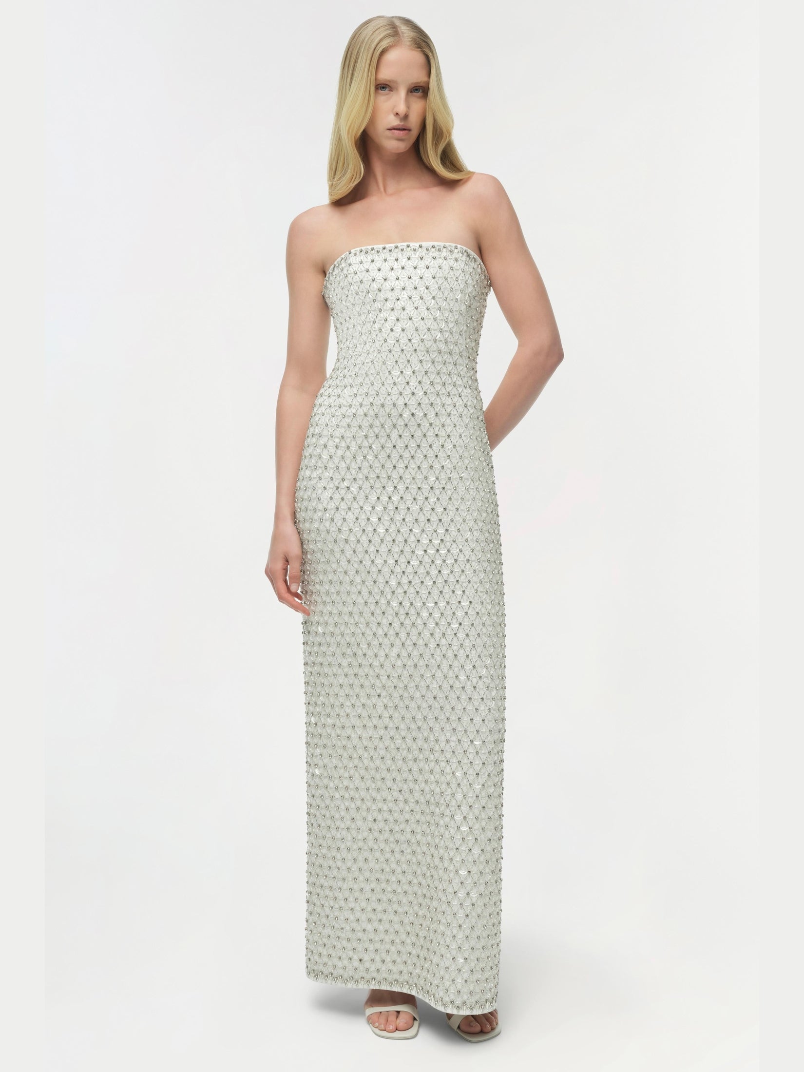 Vanessa embellished bustier midi dress