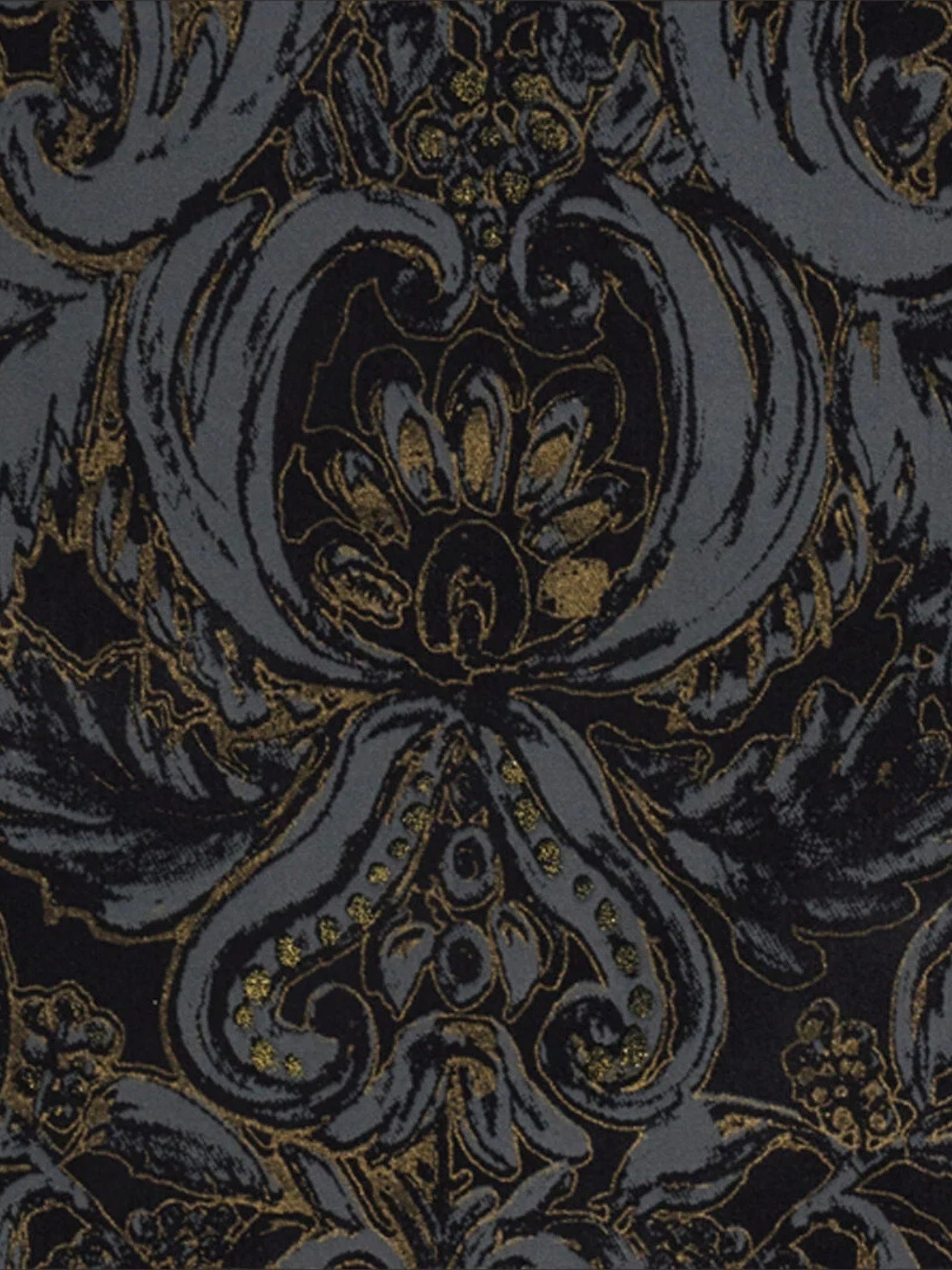 Ornamental black silk kimono dress