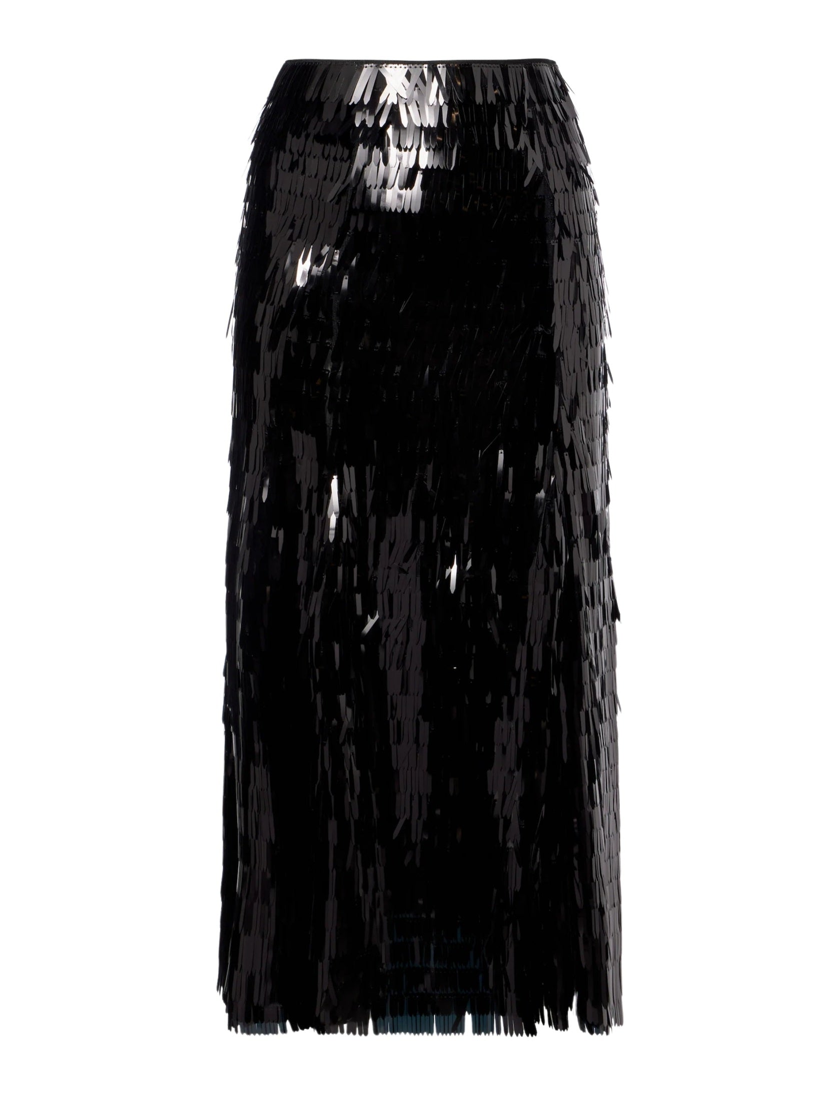 Black sequin midi skirt