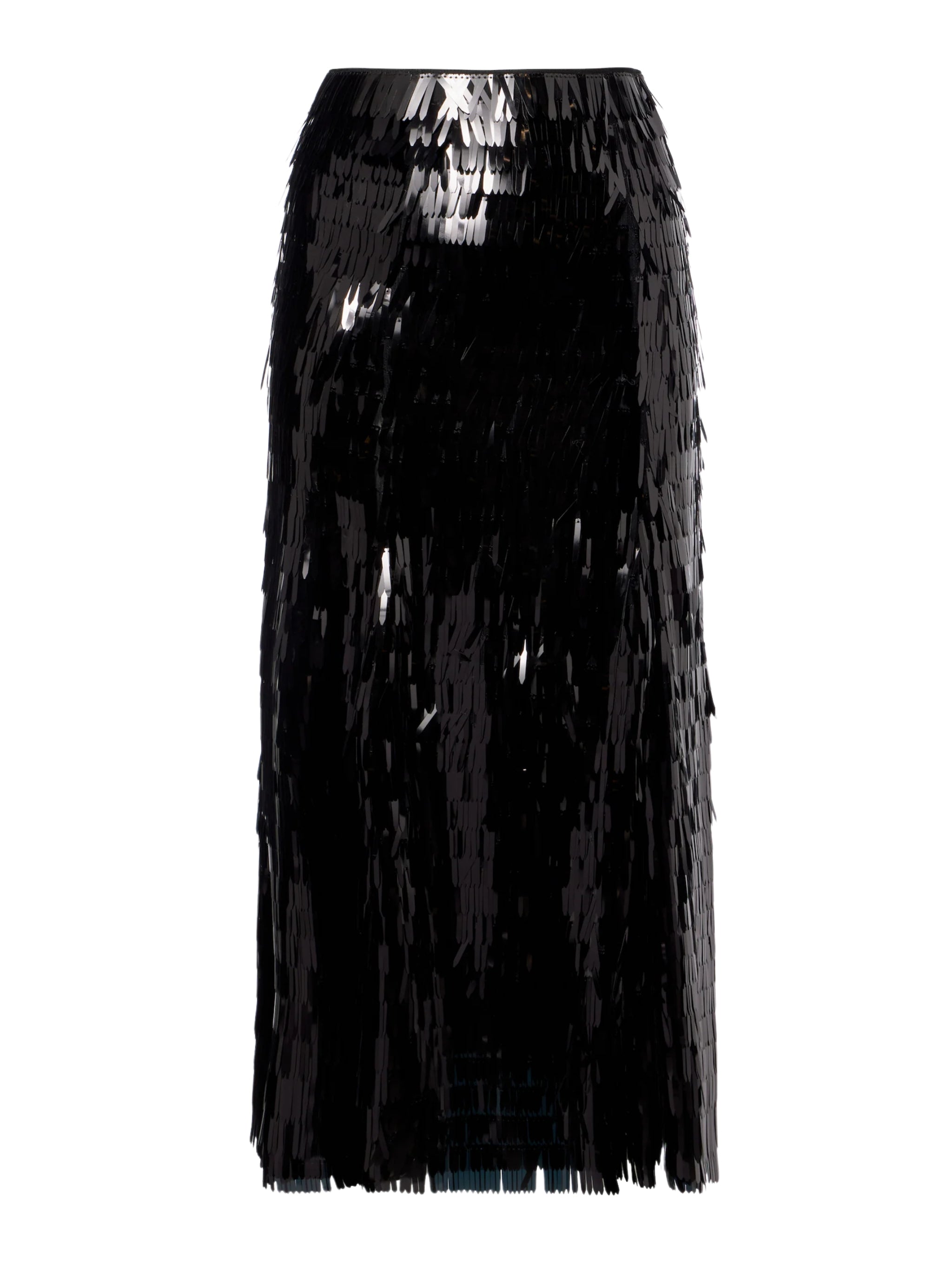 BLACK SEQUIN MIDI SKIRT