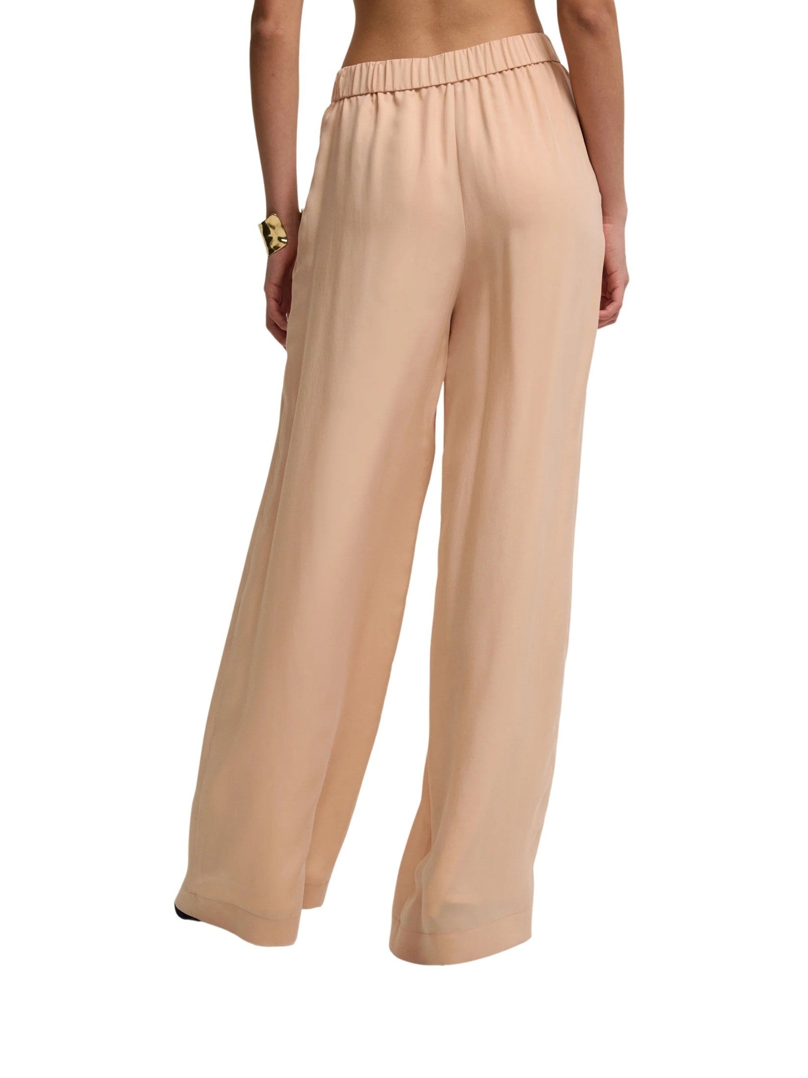 Wide leg cupro trousers