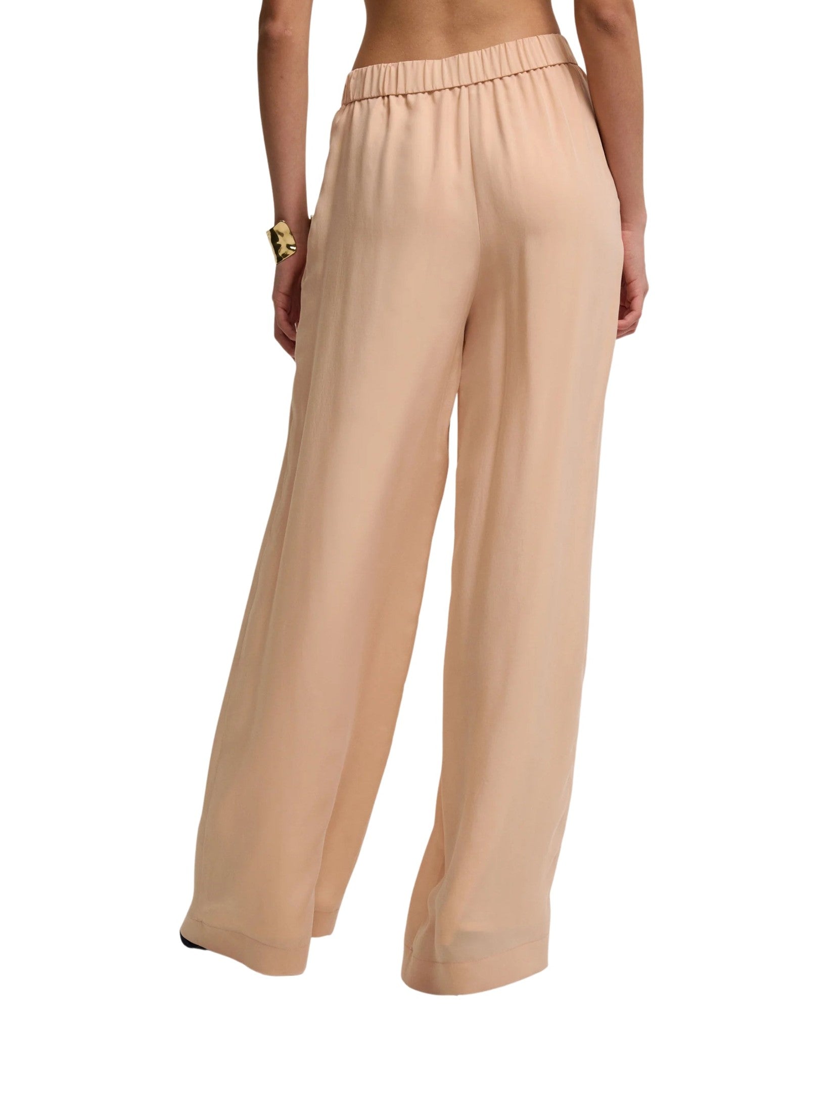 Wide leg cupro trousers
