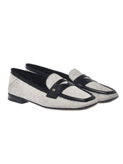 Loafer nappa & canvas black and off white