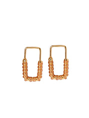 Nail lock earrings in sterling silver & 18k gold vermeil and peachy enamel