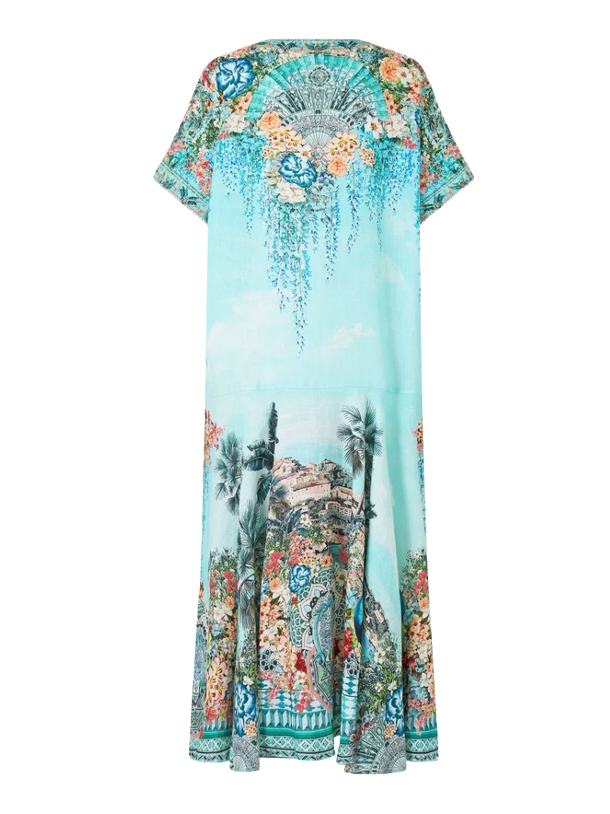V neck kaftan with drop waist