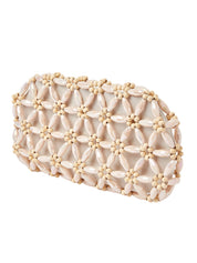 Beige & cream tebea clutch