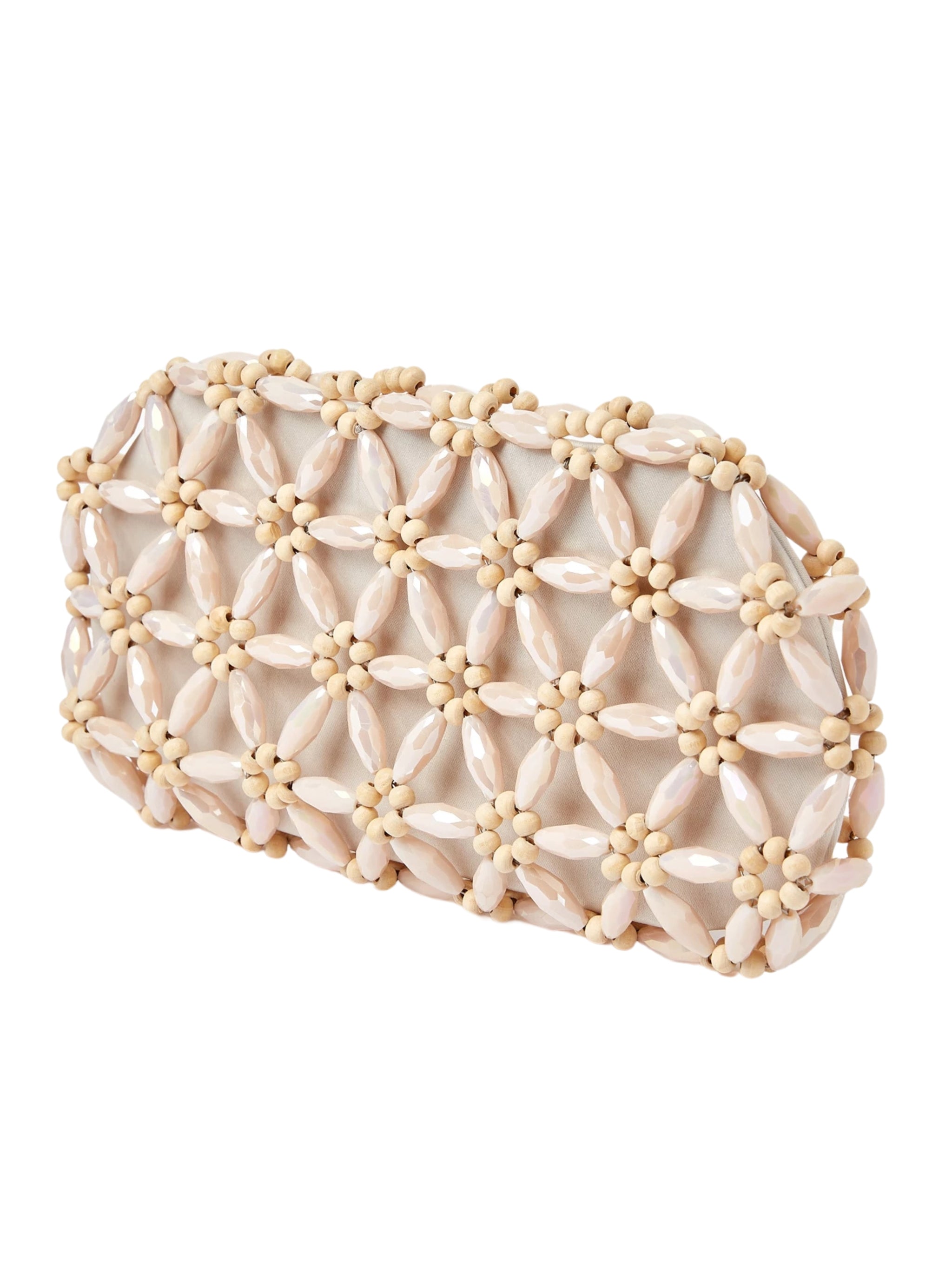 Beige & cream tebea clutch