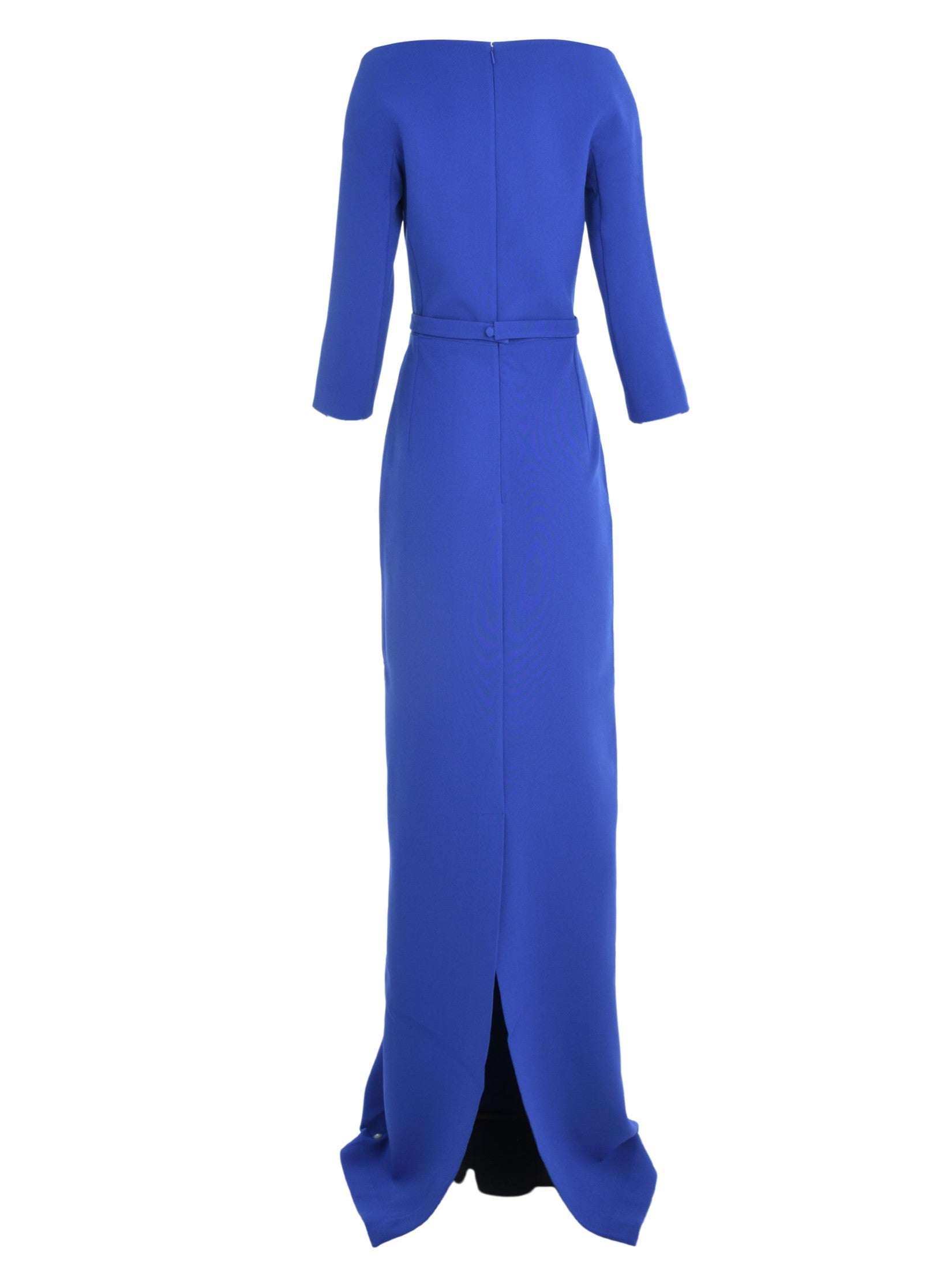 Lindy off the shoulder column gown with pleated detail