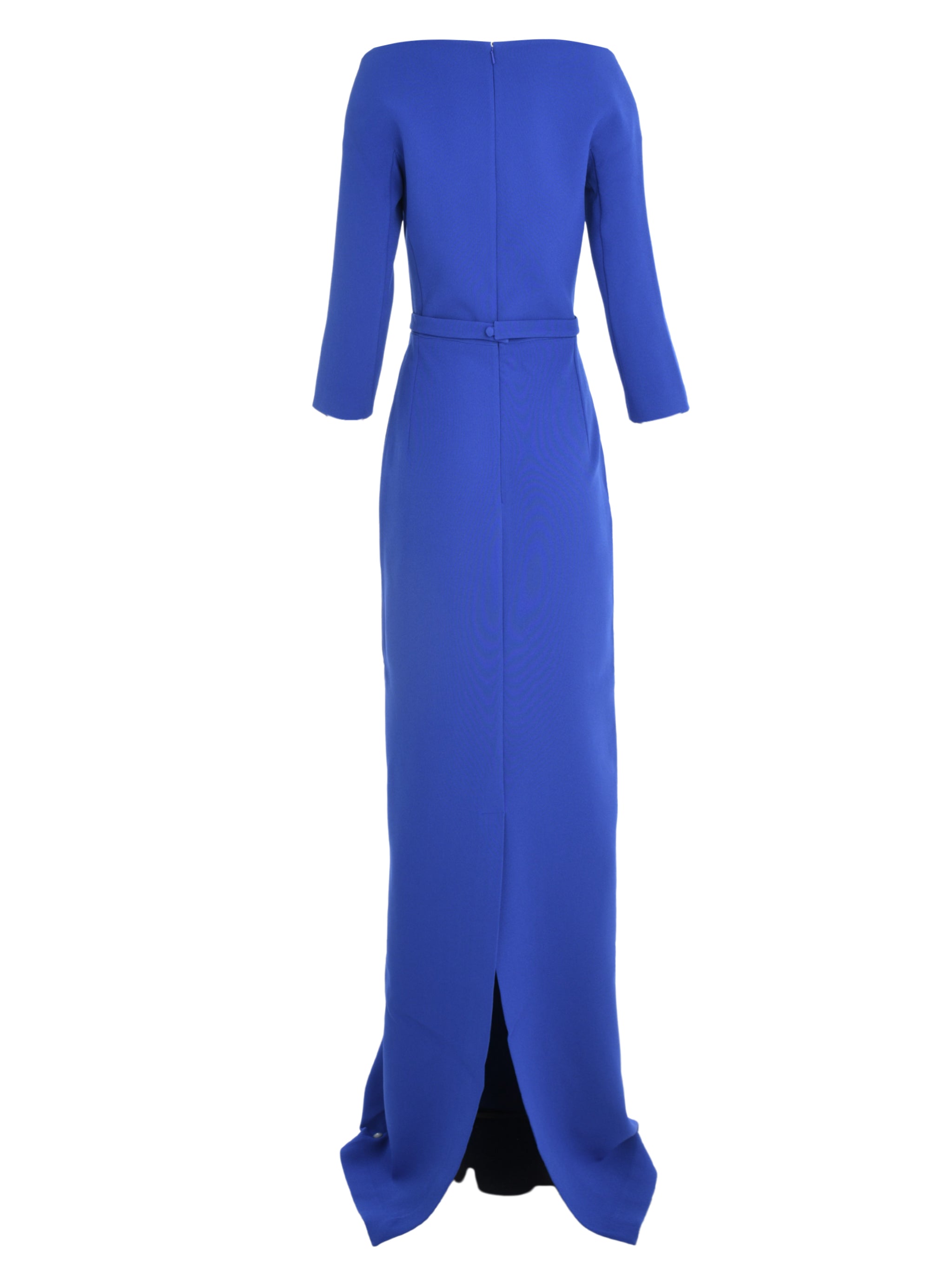 LINDY OFF THE SHOULDER COLUMN GOWN WITH PLEATED DETAIL