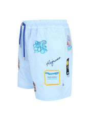 BABY BLUE PATCHES SWIMSHORTS (HIGH TIDE)