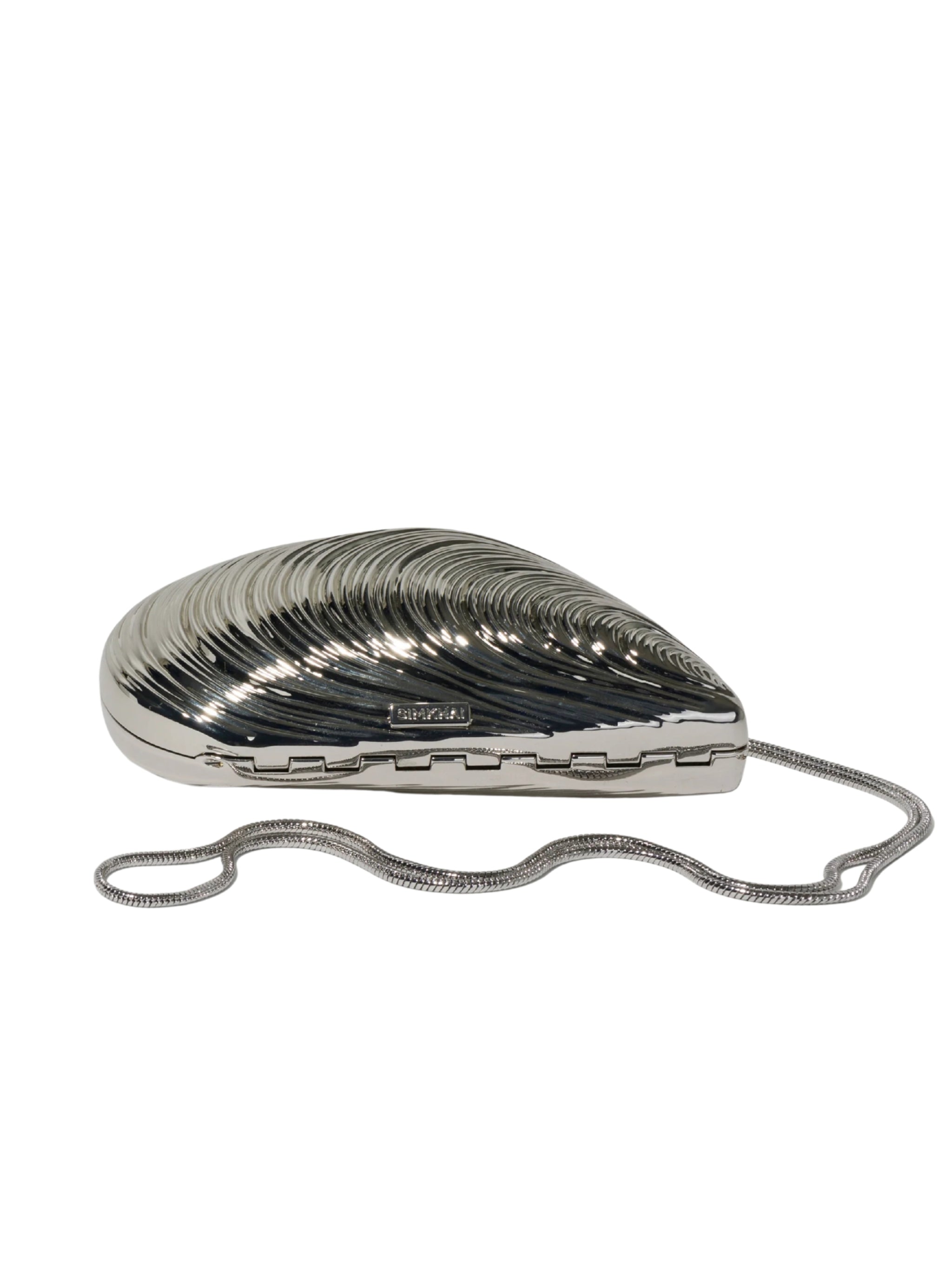 Bridget metal oyster shell clutch