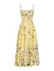 CORSET DRESS WITH LONG FLARED SKIRT