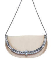 Riviera stone-encrusted satin clutch