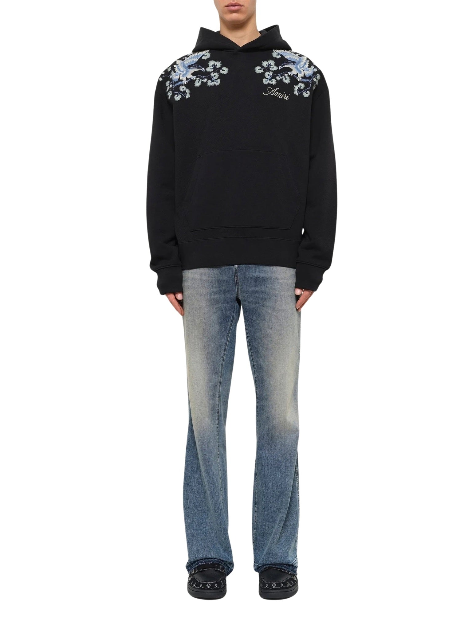 Floral embroidered hoodie