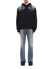 Floral embroidered hoodie