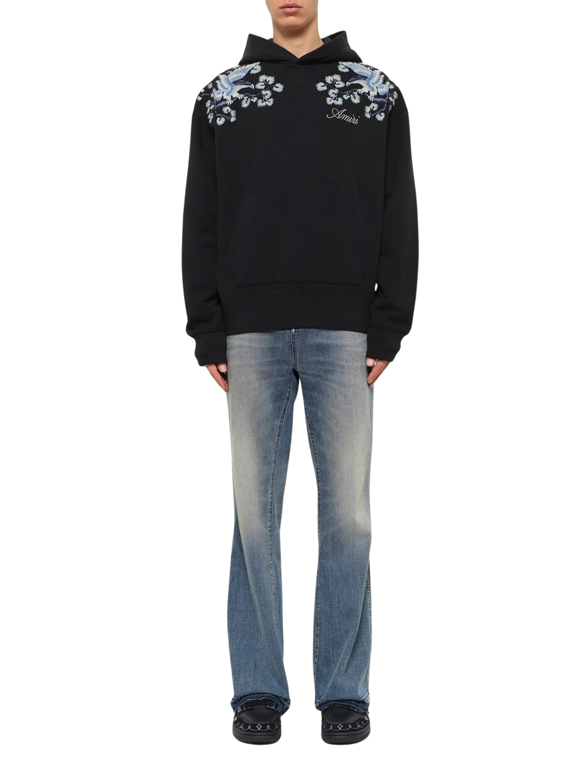 Floral embroidered hoodie