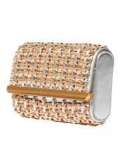 Rola beaded metallic clutch