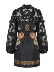 LACE SLEEVE MINI DRESS