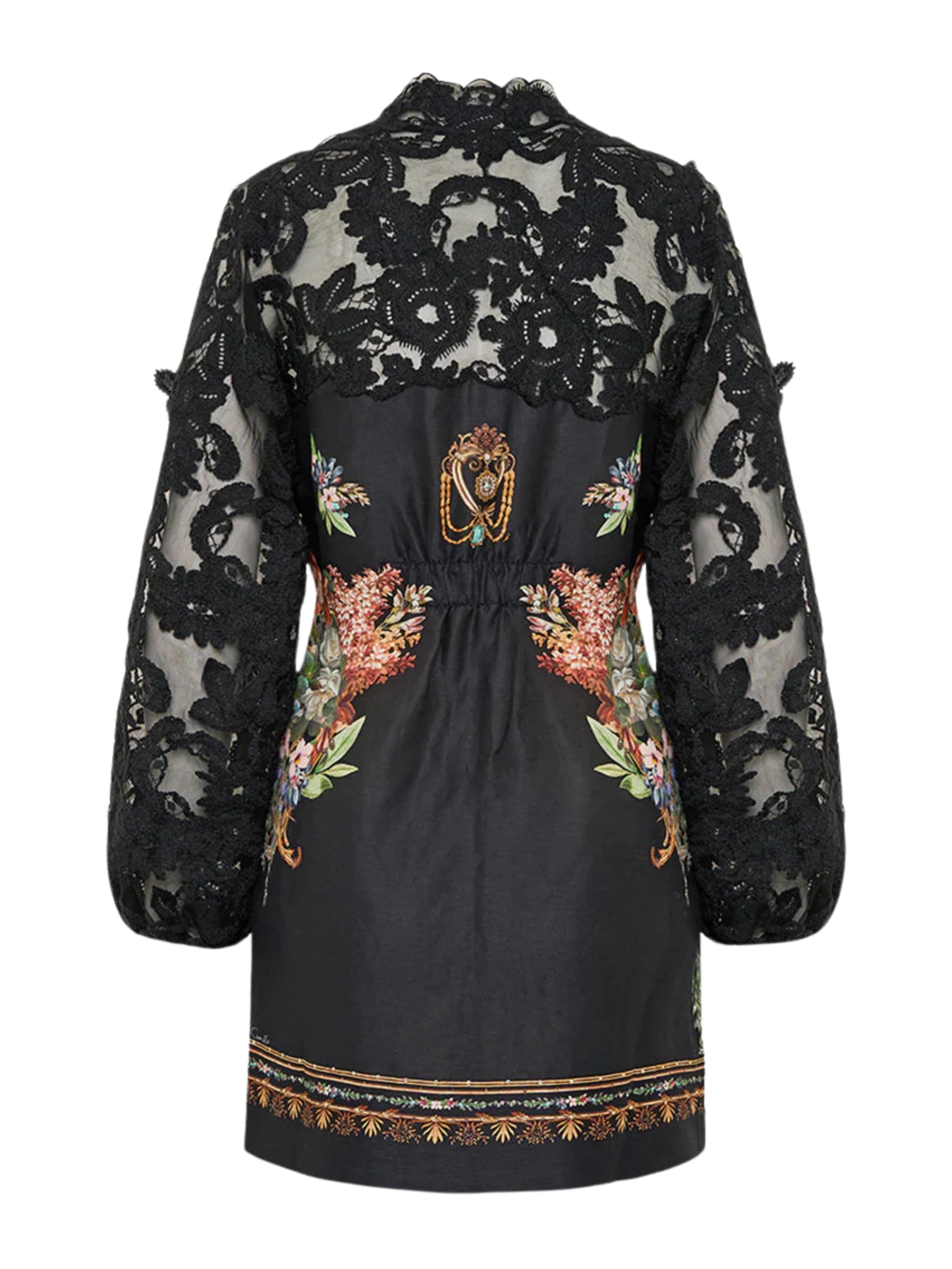 LACE SLEEVE MINI DRESS