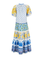 ZULI OFF-WHITE MIDI DRESS SHORT SLEEVES