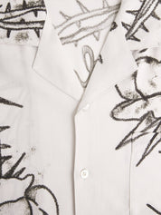 Inked camp collar shirt beige