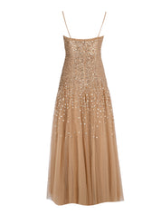 Sequin cascade cami gown