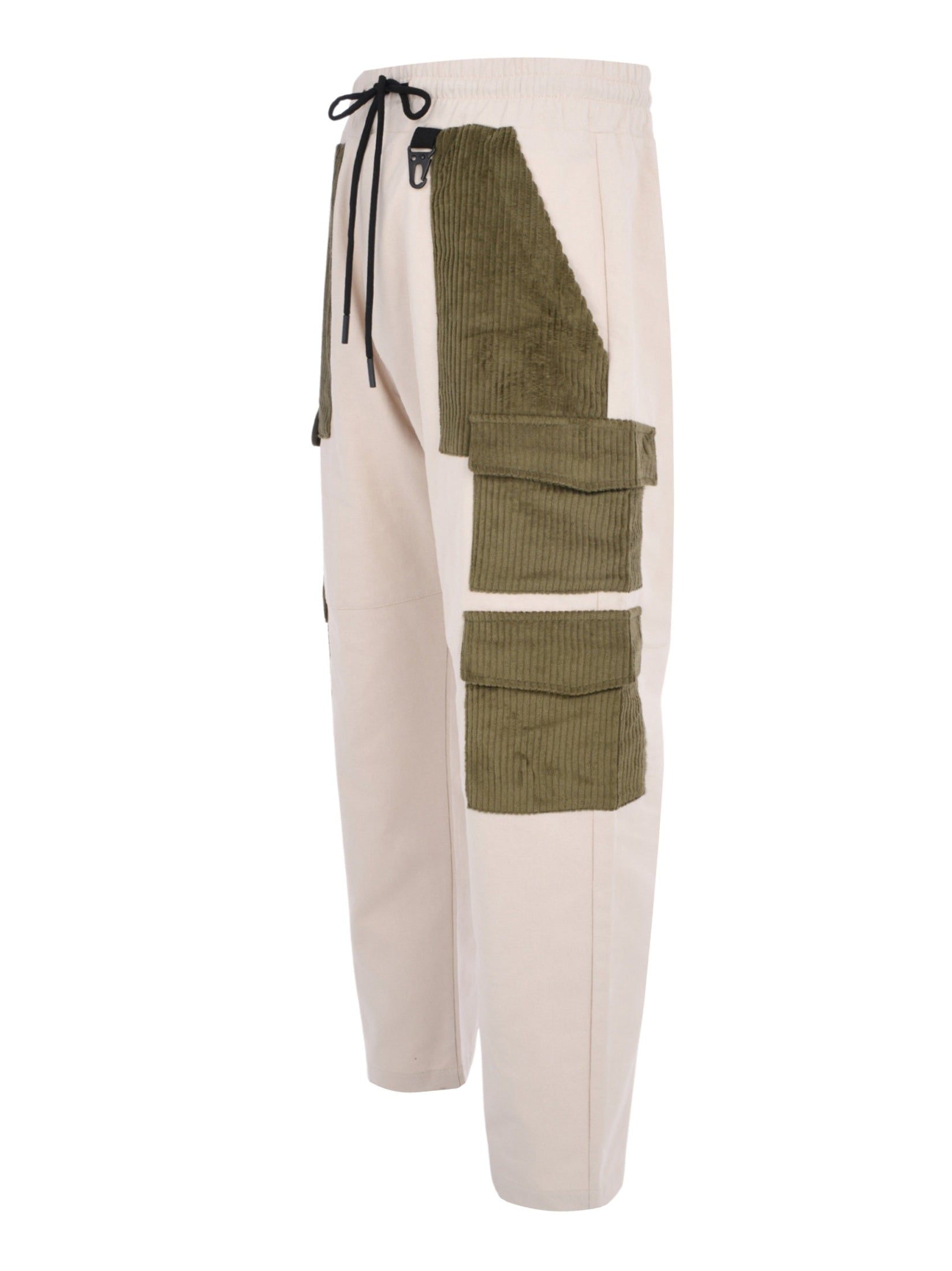 Mixed fabrics cargo pants