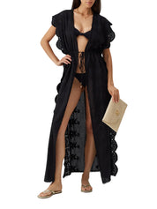 Talitha Black Kaftan beachwear