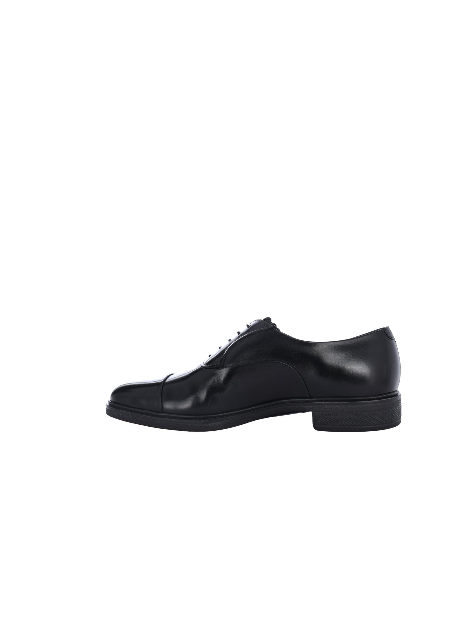 Men's black leather easy lace-up