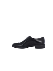 MEN'S BLACK LEATHER EASY LACE-UP
