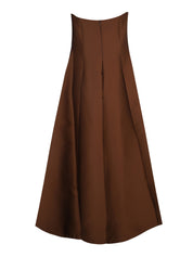 Silk - blend mikado hi-ho dress w. crystals details