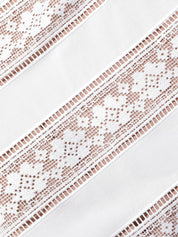 White cotton embroidered midi dress