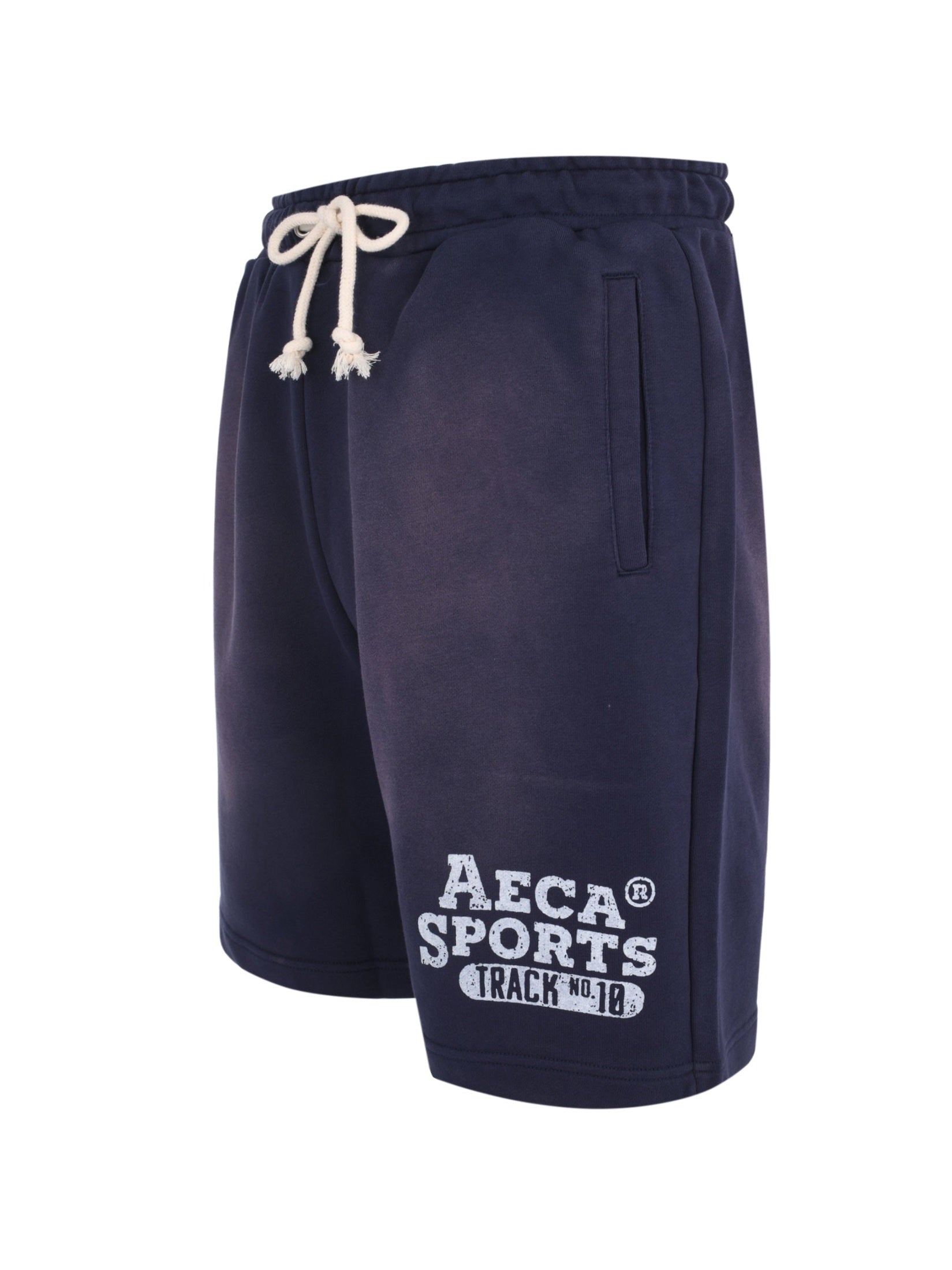 Washed cut-off hem sweat shorts