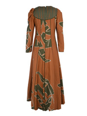 Memash dress light brown green
