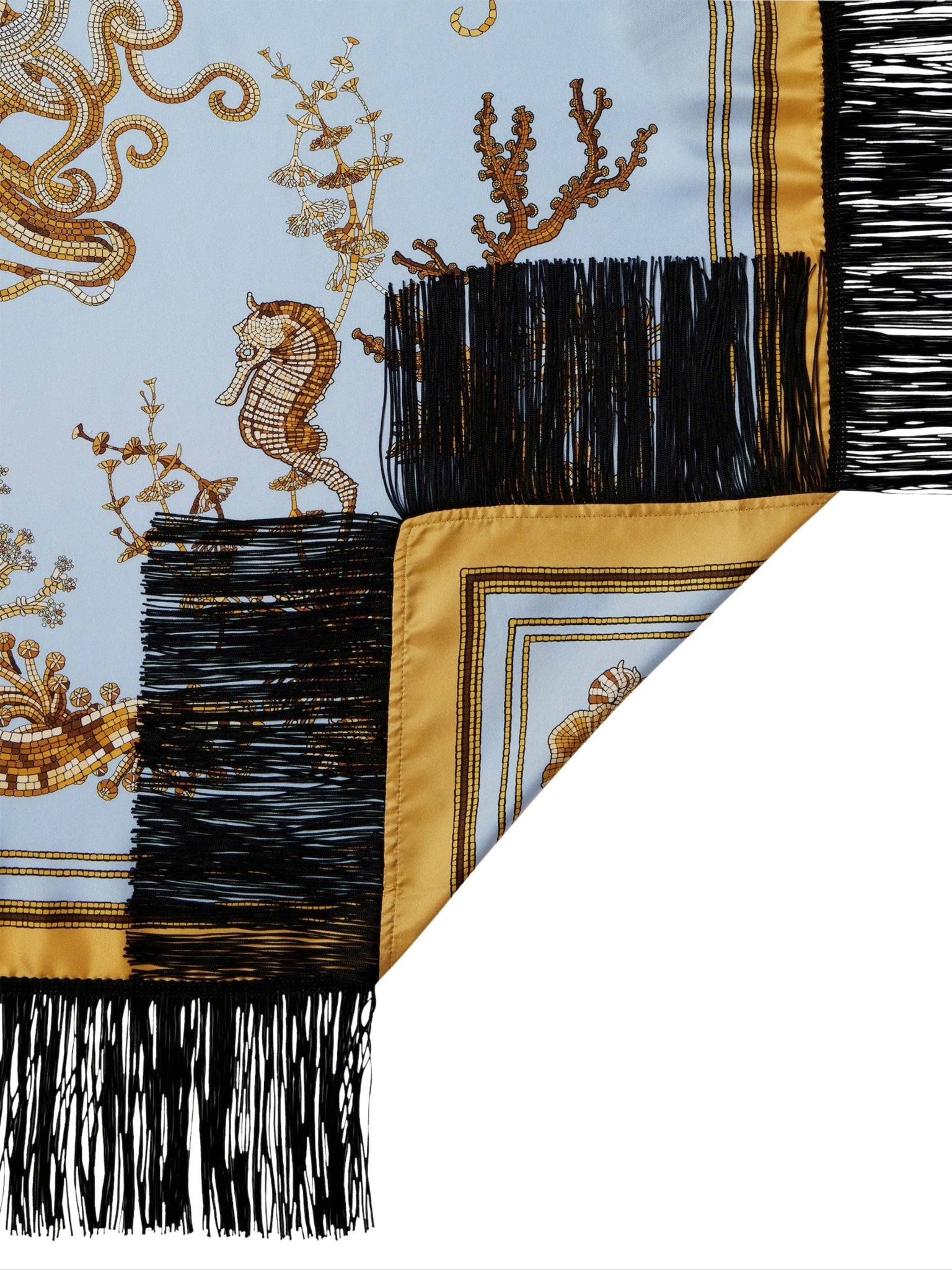 Reversible fringe foulard 90