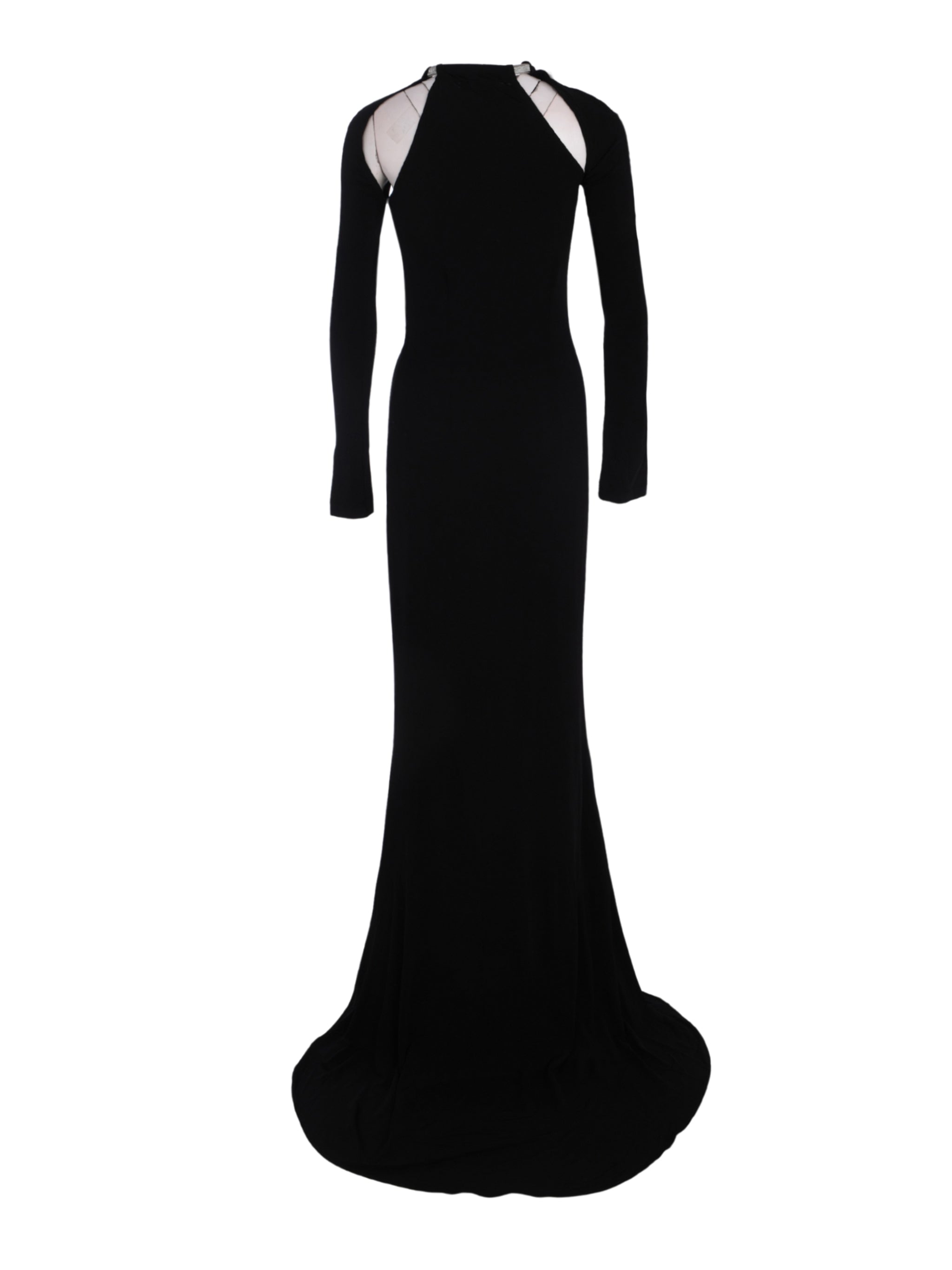 SEC SKIN CRYSTAL TIE LONG DRESS BLACK
