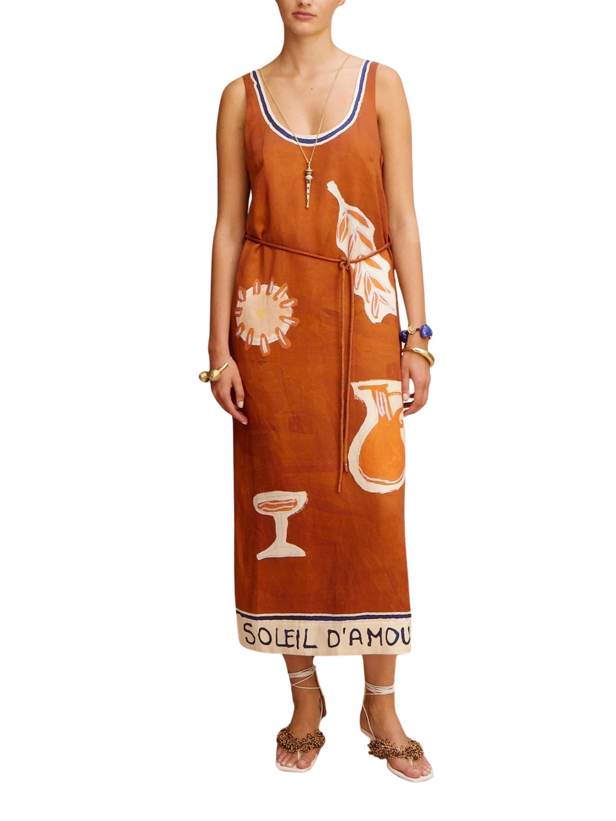 Soleil d'amour silk midi dress