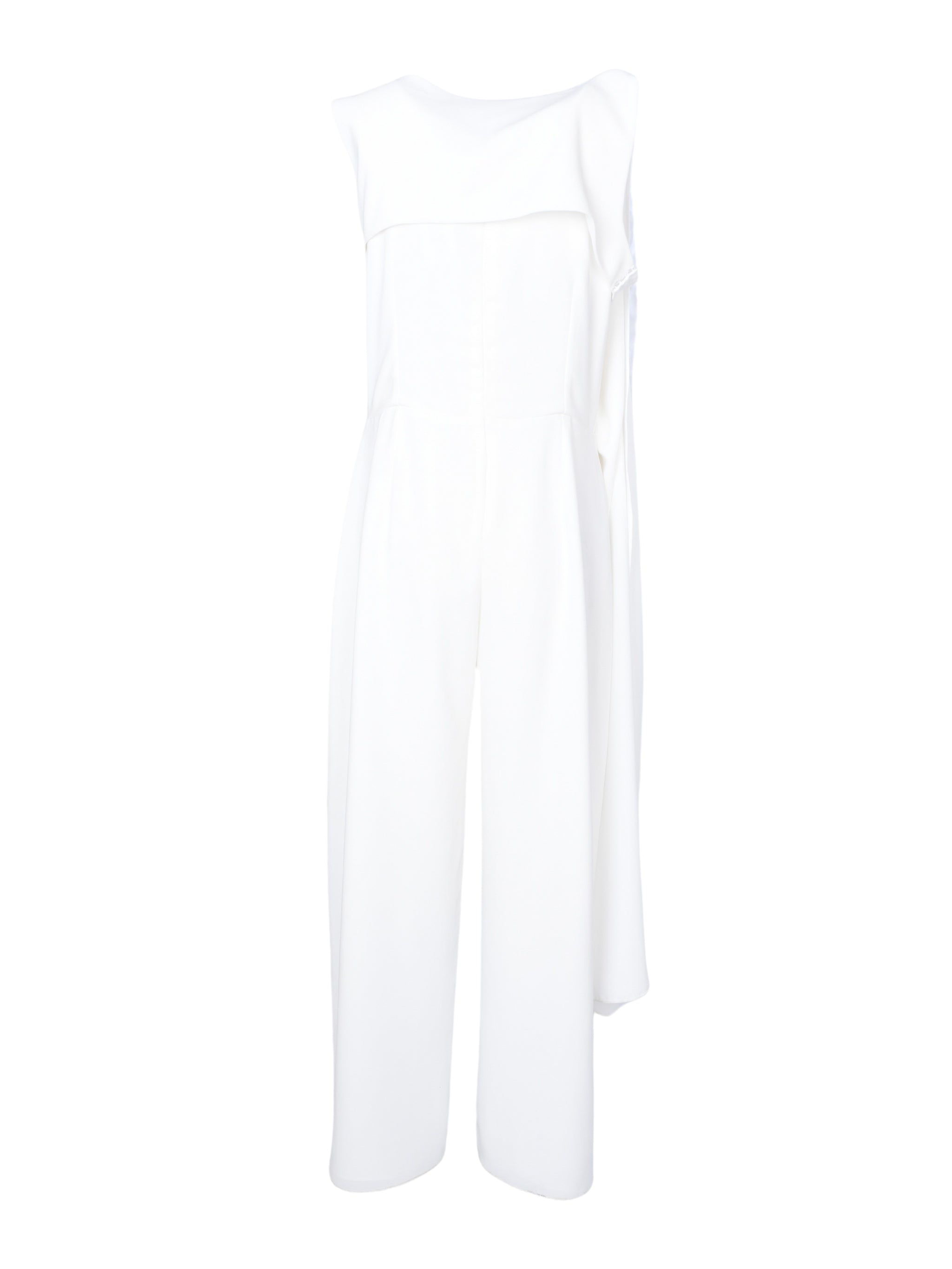 LOODYANA Sleeveless Jumpsuit with Silver Embellishment and Draped Cape