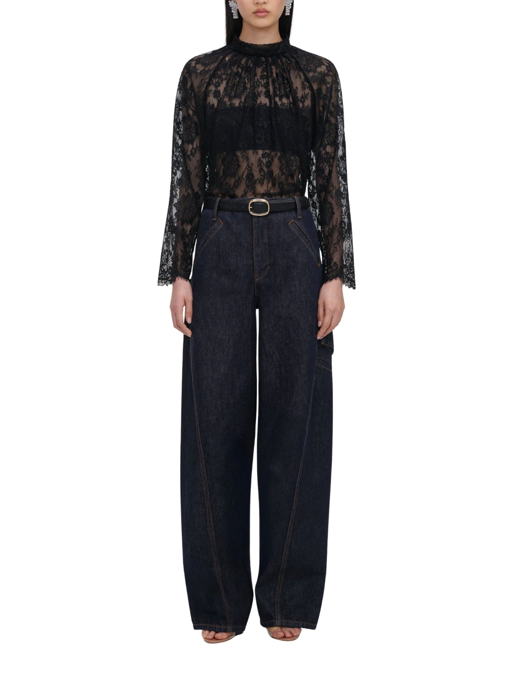 Black lace blouse