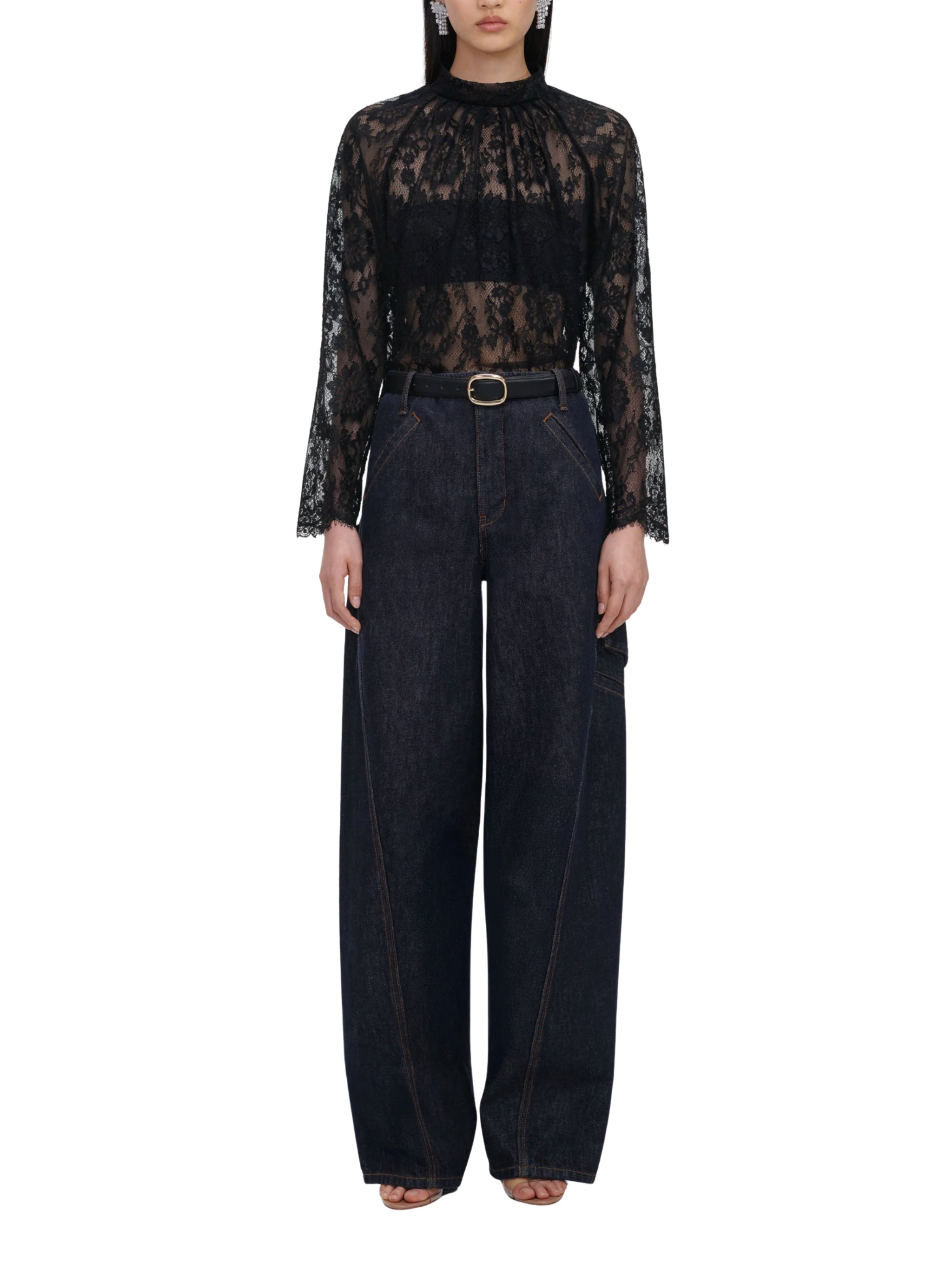 Black lace blouse