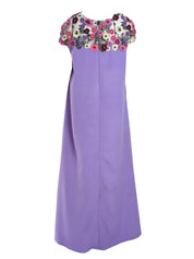 PURPLE KAFTAN WITH ROSE TULLE