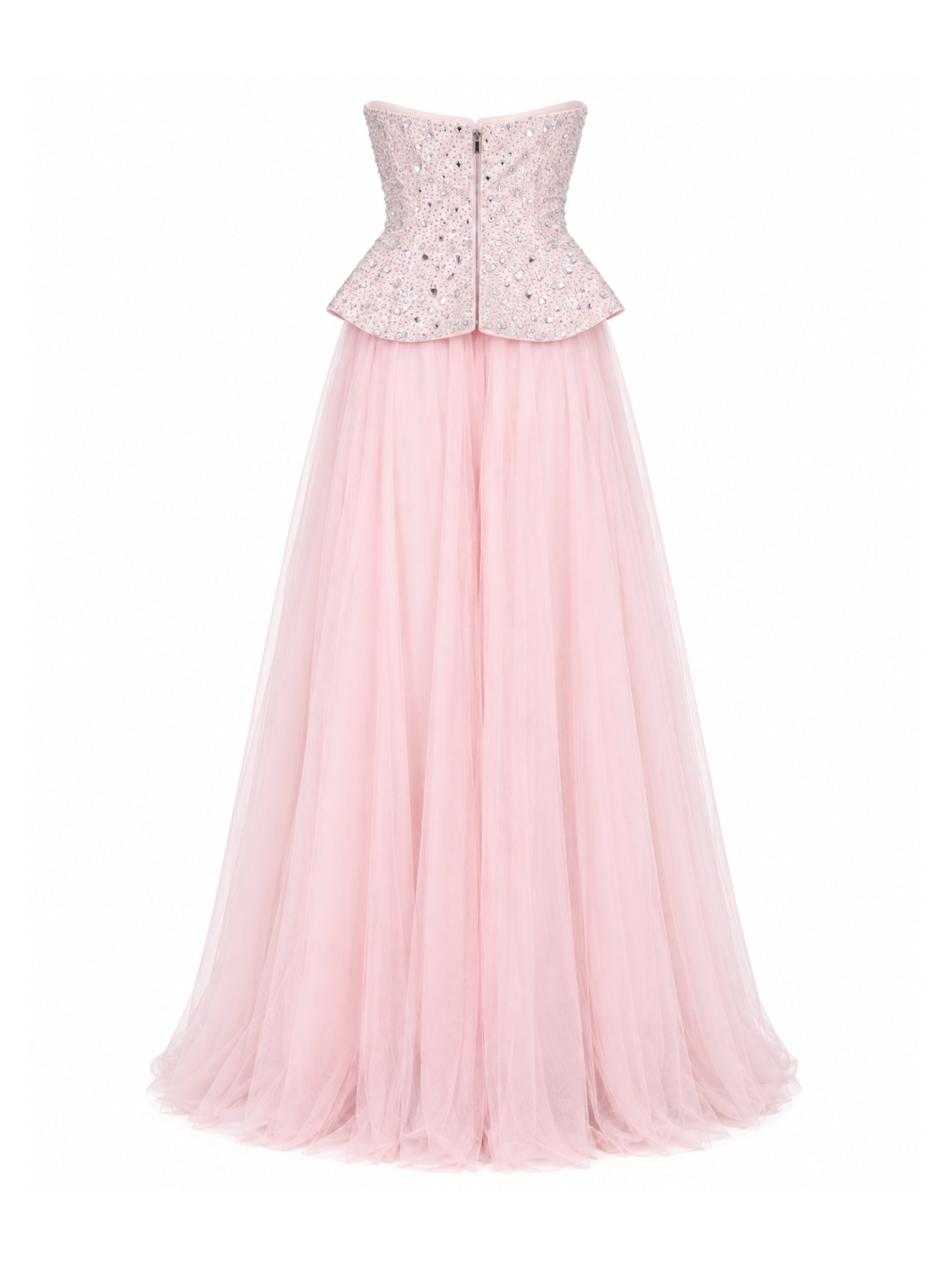 Crystal Corset & Tulle Skirt Maxi Dress