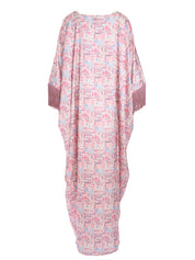 DARK PINK KAFTAN WITH PINK ON THE SLEEVES