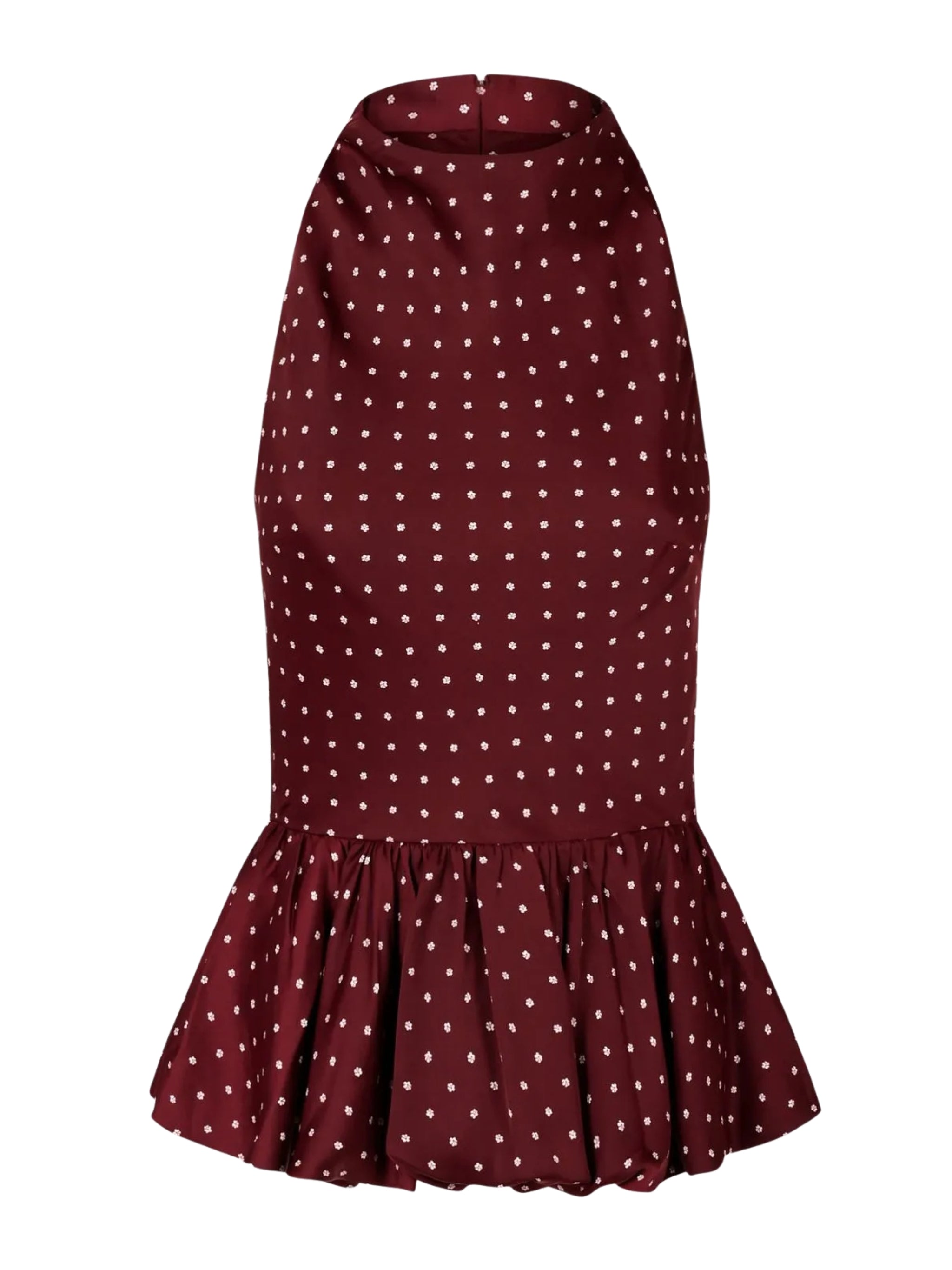 Dot peplum halterneck