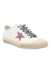 V-Star with pink glitter star and metallic leather heel tab