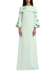 Floor length sleeveless shift dress with harness