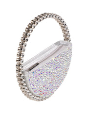 Eternity round stone-encrusted hotfix clutch