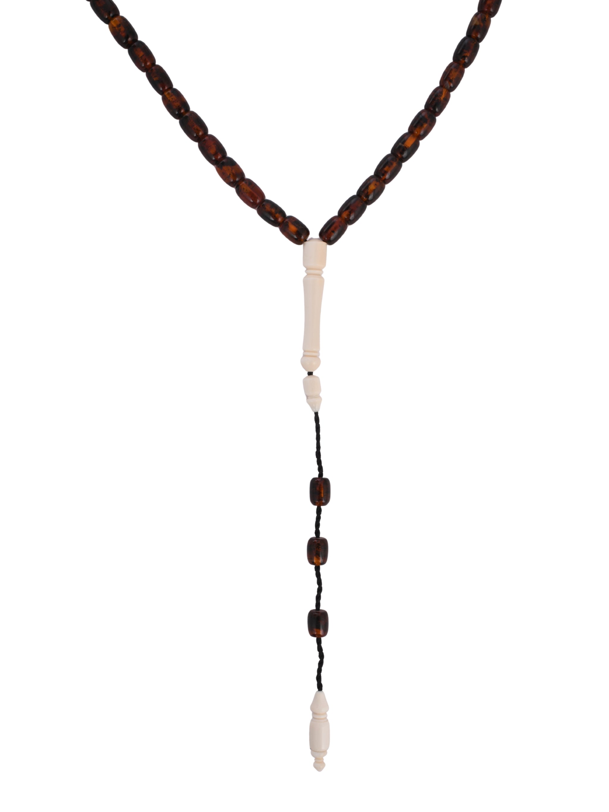 Handcrafted individual rosary made of brown kahraman and aaj