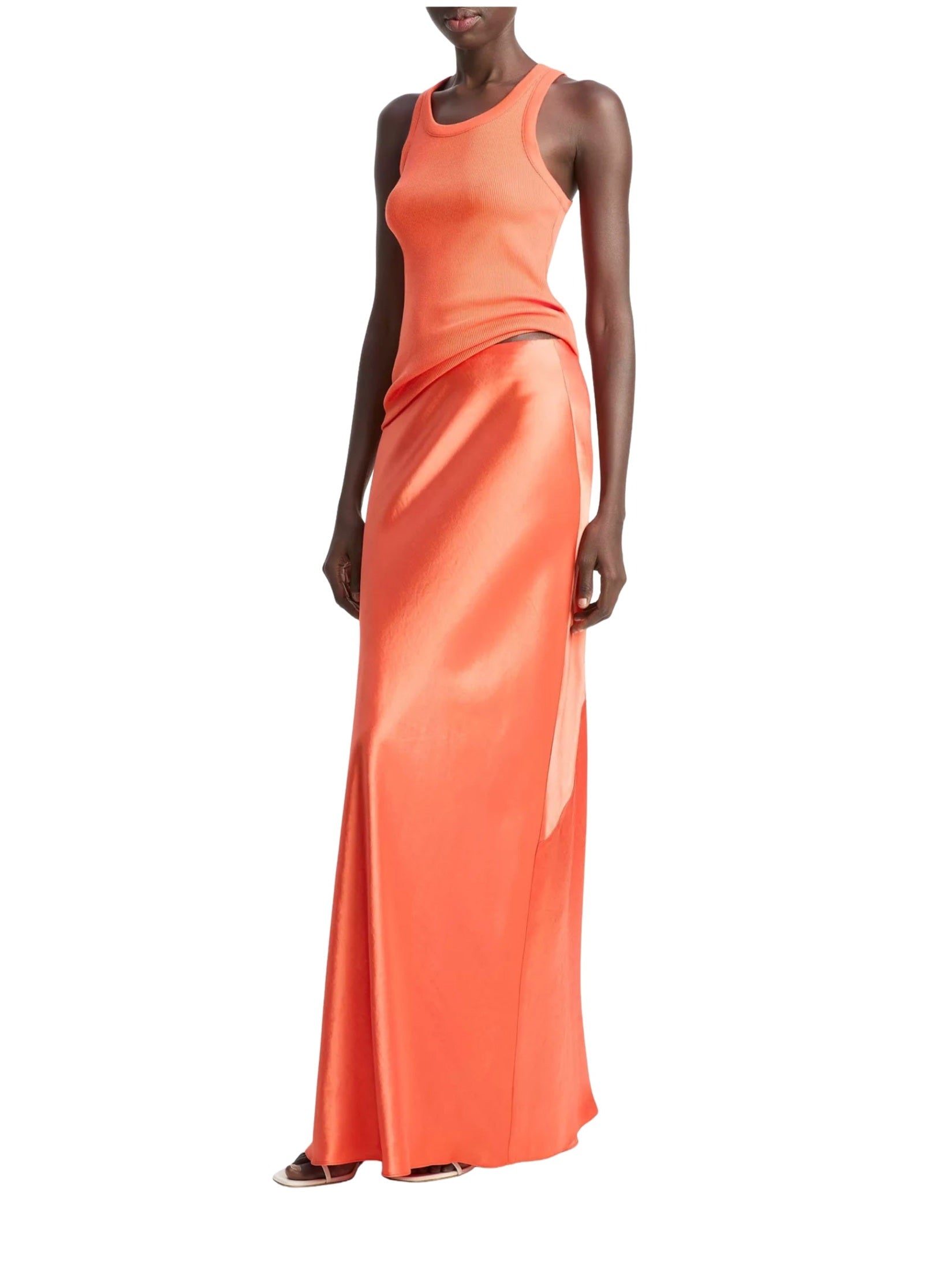 Satin maxi skirt