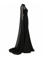 Chiffon & Scuba Maxi Dress